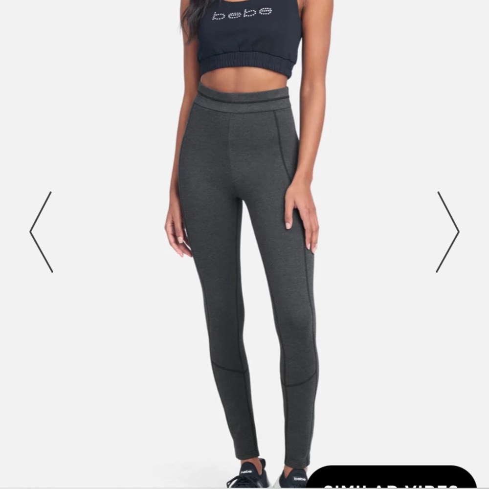 NWT Bebe contrast stitch heather leggings
